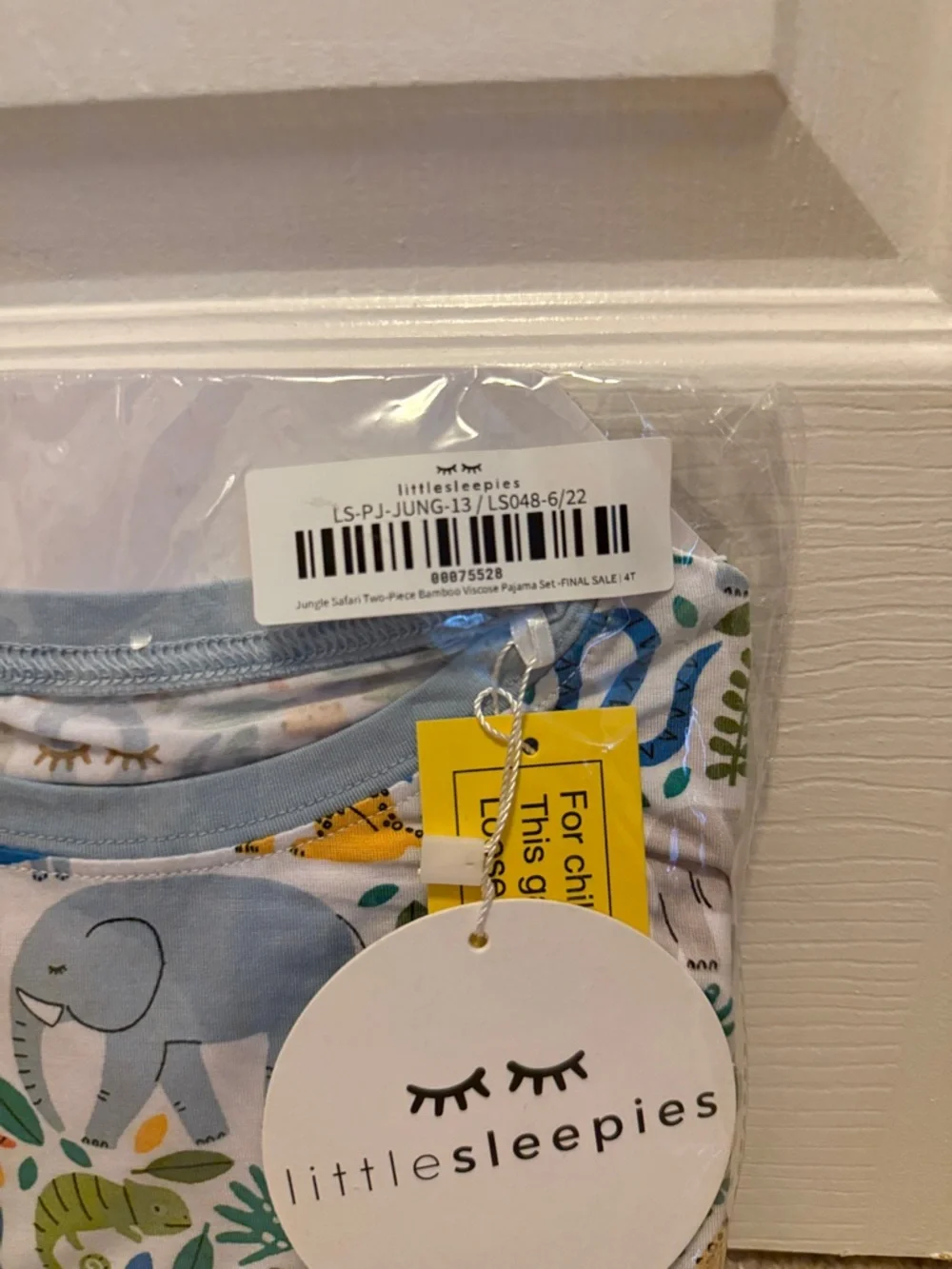 Little Sleepies Jungle Safari Bamboo Pajama set size 4T NIB